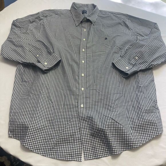 Brooks Brothers No Iron Cotton Navy Blue Long Sleeve Button Down Shirt Size 4XL - Picture 1 of 7